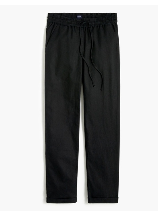 J. Crew Pants - J. CREW NWT Linen Cotton Pants AW839 Black Drawstring - Size‎ 10